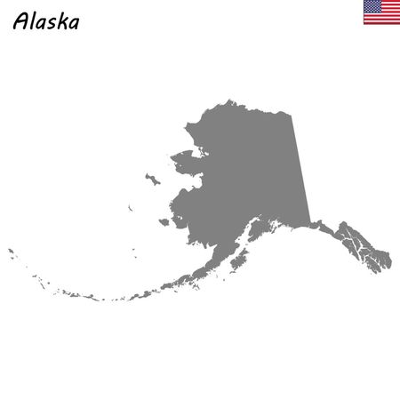 High Quality map state of United States. Alaskaのイラスト素材