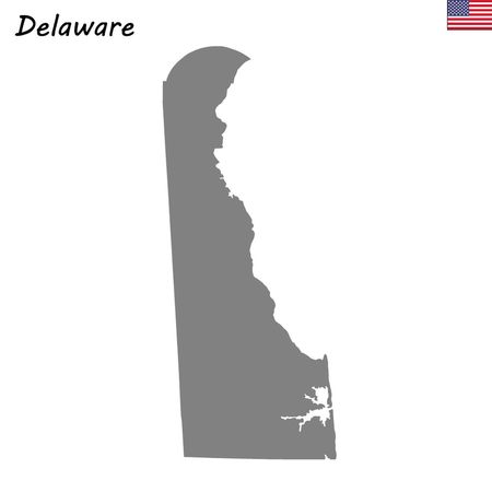 High Quality map state of United States. Delawareのイラスト素材