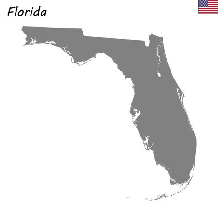 High Quality map state of United States. Floridaのイラスト素材