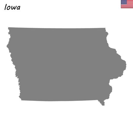 High Quality map state of United States. Iowaのイラスト素材