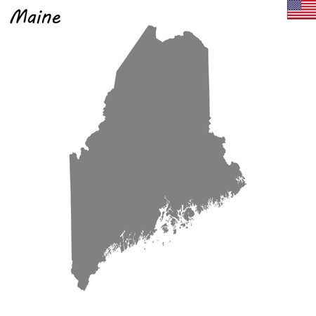 High Quality map state of United States. Maineのイラスト素材