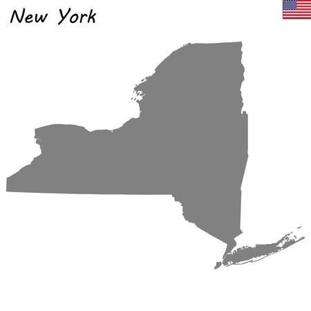 High Quality map state of United States. New Yorkのイラスト素材