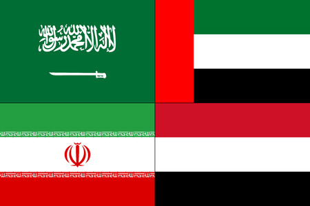 Vector illustration of different countries flags set. Colorful background made of assorted flagsのイラスト素材