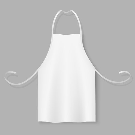 Grey-scale vector illustration of chef apron over grey backgroundのイラスト素材