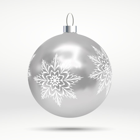Vector illustration with decorated Christmas trees ball over white backgroundのイラスト素材