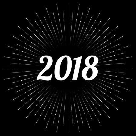 Colorful vector illustration of New Year card template with sun riseのイラスト素材