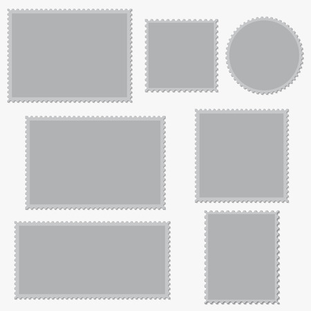 Blank Postage Stamps Set. Vector Illustrationのイラスト素材