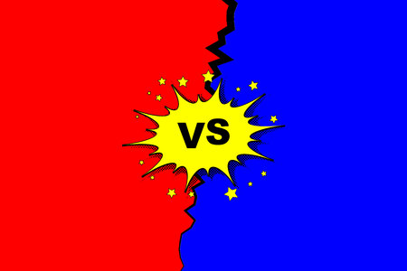Vector illustration of versus letters with speech bubble in comic pop art styleのイラスト素材