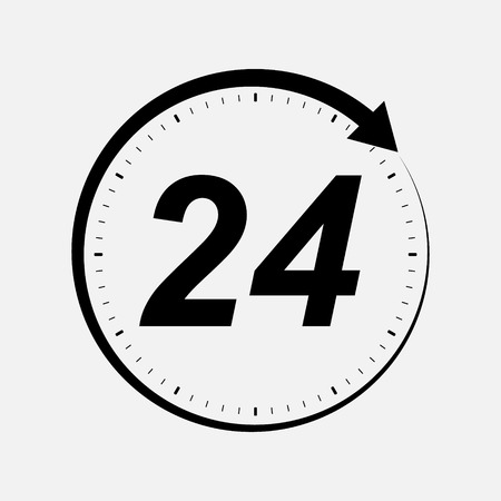 twenty four hour icon, Vectorのイラスト素材