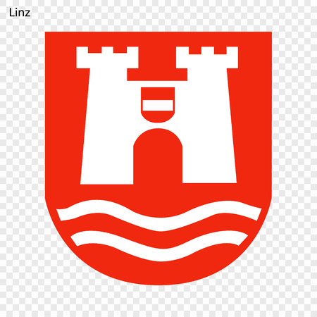 Emblem of Linz. City of Austria. Vector illustrationのイラスト素材