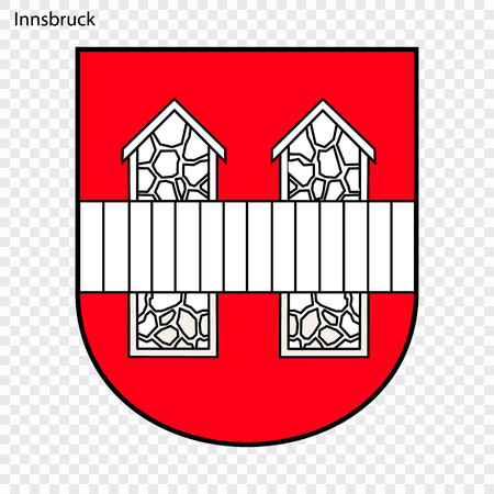 Emblem of Innsbruck. City of Austria. Vector illustrationのイラスト素材