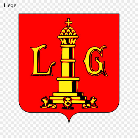 Emblem of Liege. City of Belgium. Vector illustrationのイラスト素材