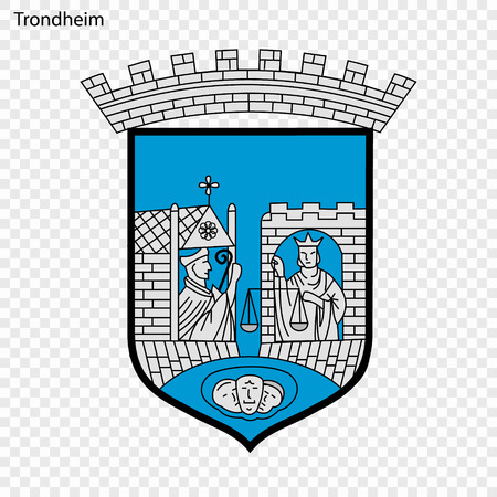 Emblem of Trondheim. City of Norway. Vector illustrationのイラスト素材