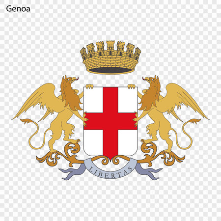 Emblem of Genoa. City of Italy. Vector illustrationのイラスト素材