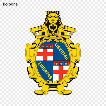 Emblem of Bologna. City of Italy. Vector illustrationのイラスト素材