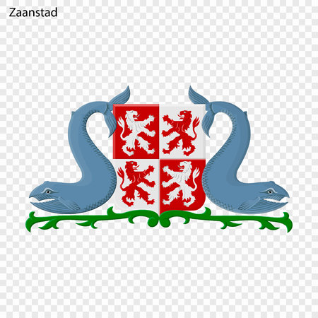 Emblem of Zaanstad. City of Netherlandsl. Vector illustrationのイラスト素材