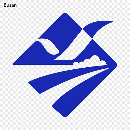 Emblem of Busan. City of South Korea. Vector illustrationのイラスト素材