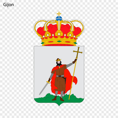 Emblem of Gijon. City of Spain. Vector illustrationのイラスト素材