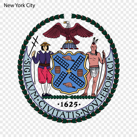 Emblem of New York. City of USA. Vector illustrationのイラスト素材