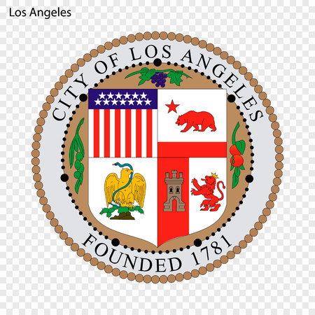 Emblem of Los Angeles. City of USA. Vector illustrationのイラスト素材