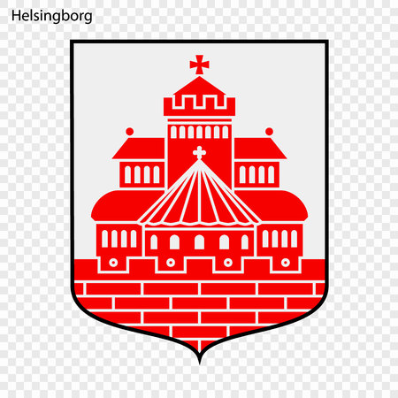 Emblem of Helsingborg. City of Sweden. Vector illustrationのイラスト素材