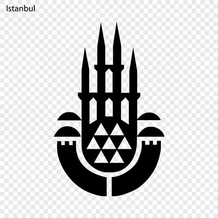 Emblem of Istanbul. City of Turkey. Vector illustrationのイラスト素材