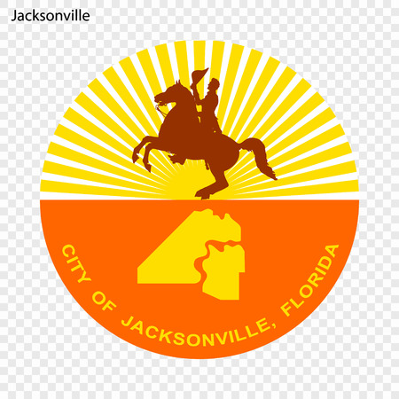 Emblem of Jacksonville. City of USA. Vector illustrationのイラスト素材
