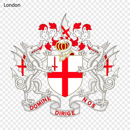 Emblem of London. City of United Kingdom. Vector illustrationのイラスト素材