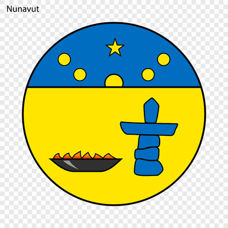 Emblem of Nunavut, province of Canada. Vector illustrationのイラスト素材