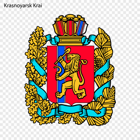 Emblem of Krasnoyarsk Krai, province of Russiaのイラスト素材