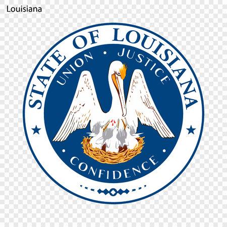 Emblem of Louisiana, state of USA. Vector illustrationのイラスト素材