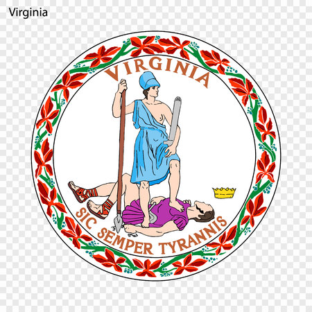Emblem of Virginia, state of USA. Vector illustrationのイラスト素材