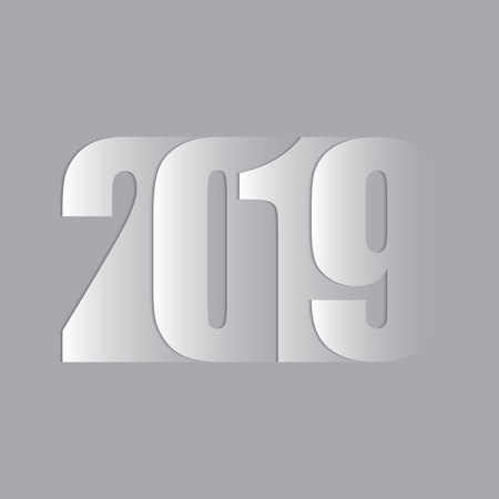 Happy New Year. 2019 text. Design for greeting cards, calendars, brochuresのイラスト素材