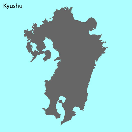 High quality map of Kyushu is the island of Japanのイラスト素材
