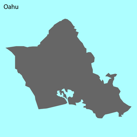 High quality map of Oahu is the island of United Statesのイラスト素材
