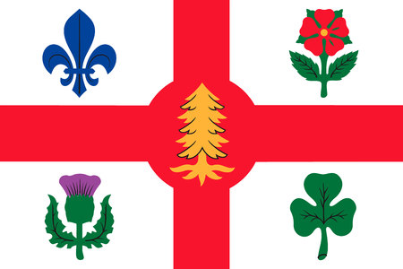 Simple flag of Montreal. City of Canada. Correct colors, proportion 2 3のイラスト素材