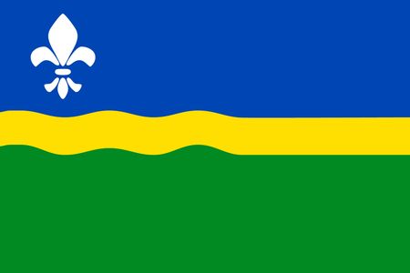Simple flag of Flevoland is a state of Netherlandsのイラスト素材