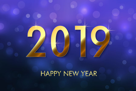 Happy New Year 2019 background. Greeting card design