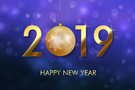 Happy New Year 2019 background. Greeting card design