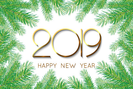 Happy New Year 2019 background. Greeting card designのイラスト素材