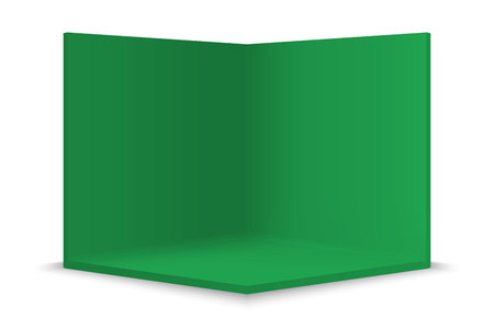 Empty show room with square corner. 3d vector illustrationのイラスト素材