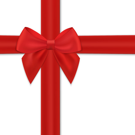 Realistic bow and ribbon isolated on white background.のイラスト素材