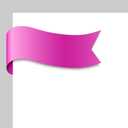 Realistic ribbon or banner on white background. Vector illustrationのイラスト素材