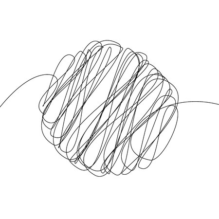 Abstract scribble, chaos doodle pattern. Hand drawn scrawl sketchのイラスト素材