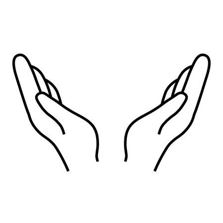 Help and protect Hand vector icon on white backgroundのイラスト素材
