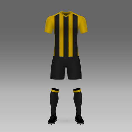football kit AEK ATHENS, shirt template for soccer jersey. Vector illustrationのイラスト素材