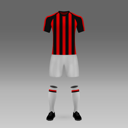 football kit Milan, shirt template for soccer jersey. Vector illustrationのイラスト素材