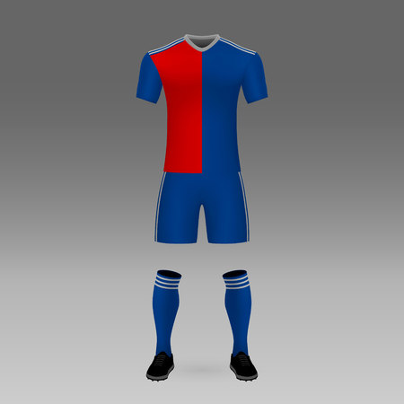 football kit Basel, shirt template for soccer jersey. Vector illustrationのイラスト素材
