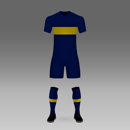 football kit Boca Juniors, shirt template for soccer jersey. Vector illustrationのイラスト素材