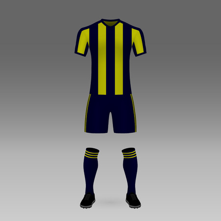 football kit Fenerbahce, shirt template for soccer jersey. Vector illustrationのイラスト素材